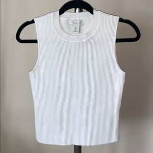 Rachel Zoe Ribbed Top White